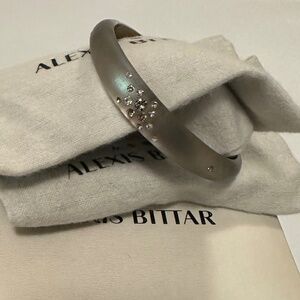 Alexis Bittar Lucite Skinny Tapered Bangle Bracelet w/ Rhinestones 🤎Tan Brown🤎